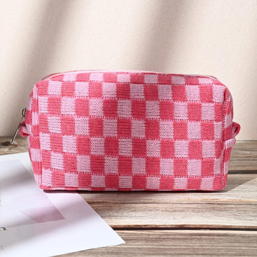Ensemble de Trousse de Maquillage à Carreaux Indispensable