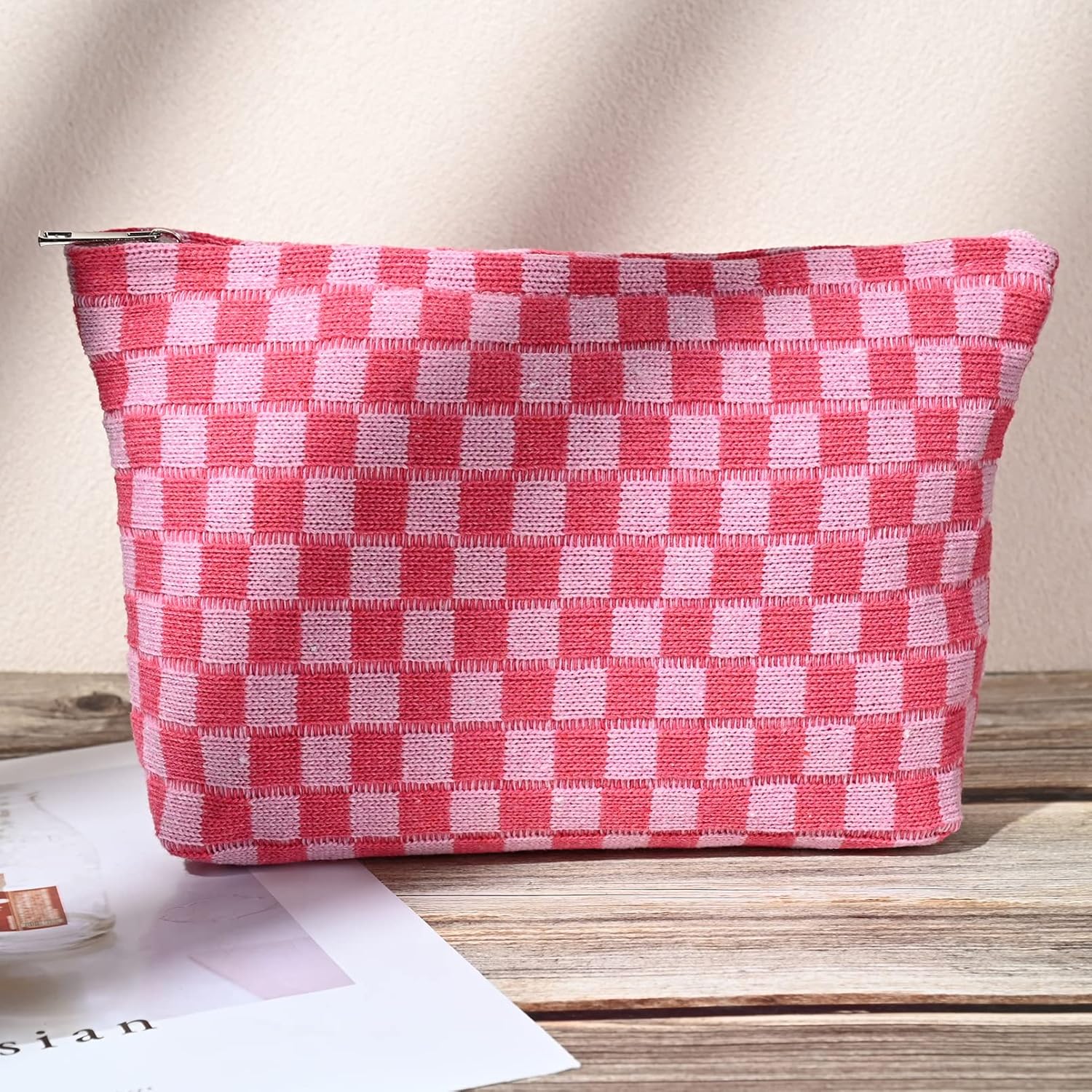 Ensemble de Trousse de Maquillage à Carreaux Indispensable