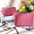 Ensemble de Trousse de Maquillage à Carreaux Indispensable