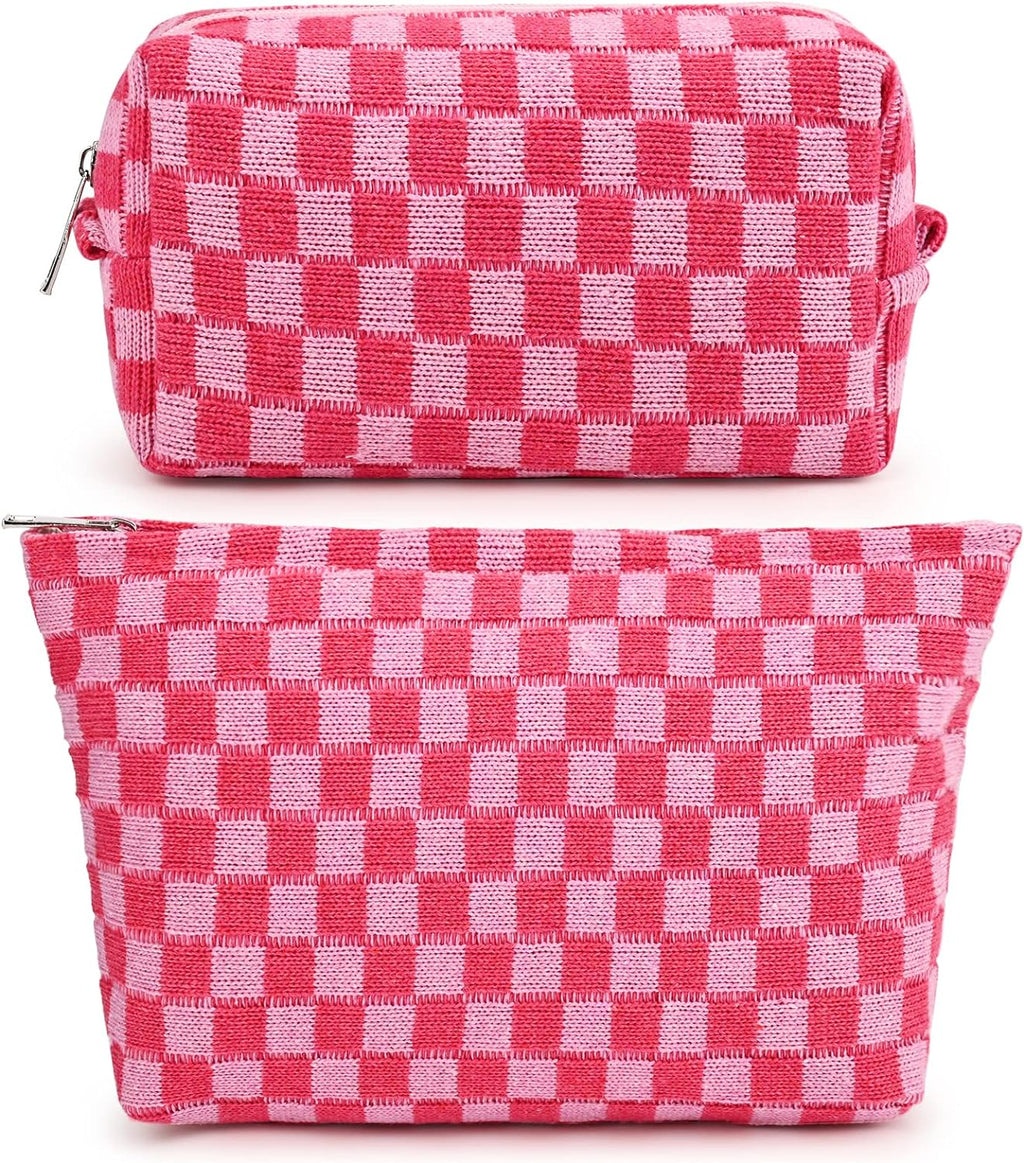 Ensemble de Trousse de Maquillage à Carreaux Indispensable