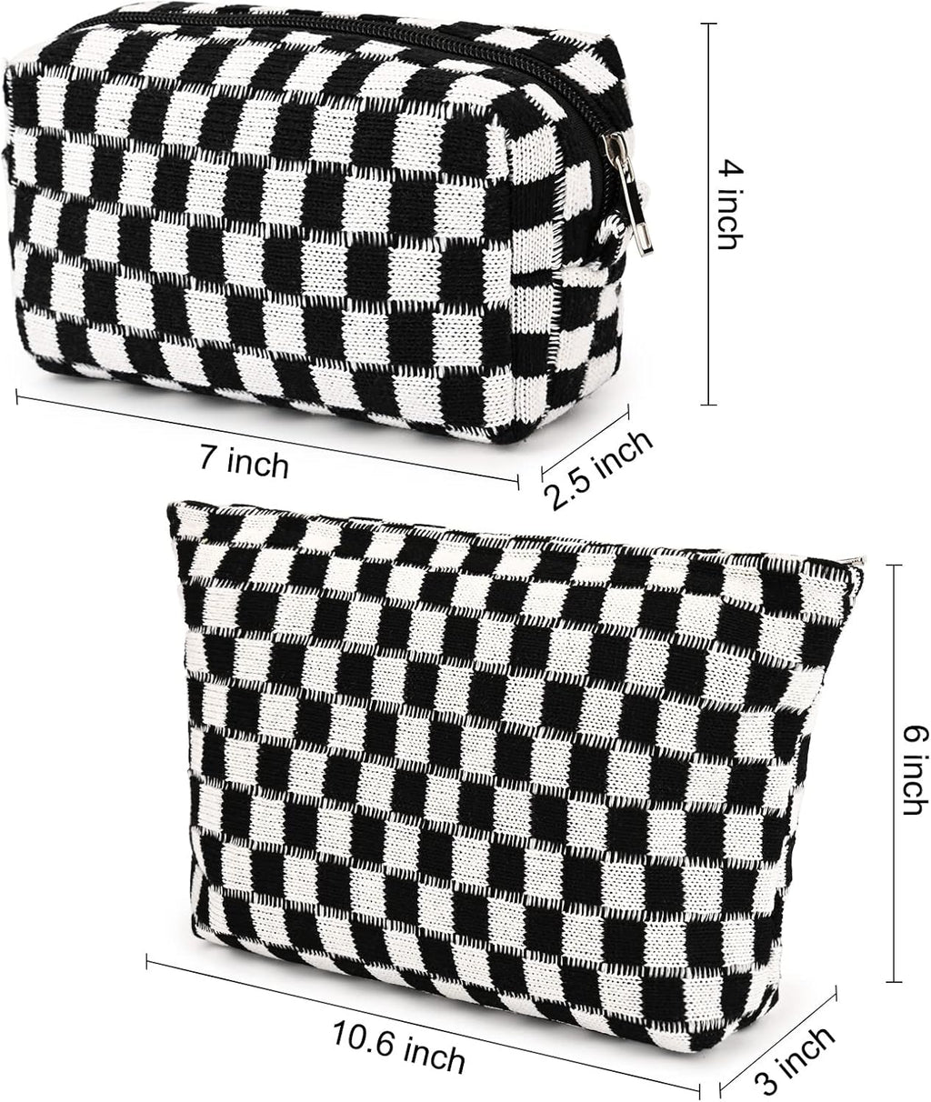 Ensemble de Trousse de Maquillage à Carreaux Indispensable