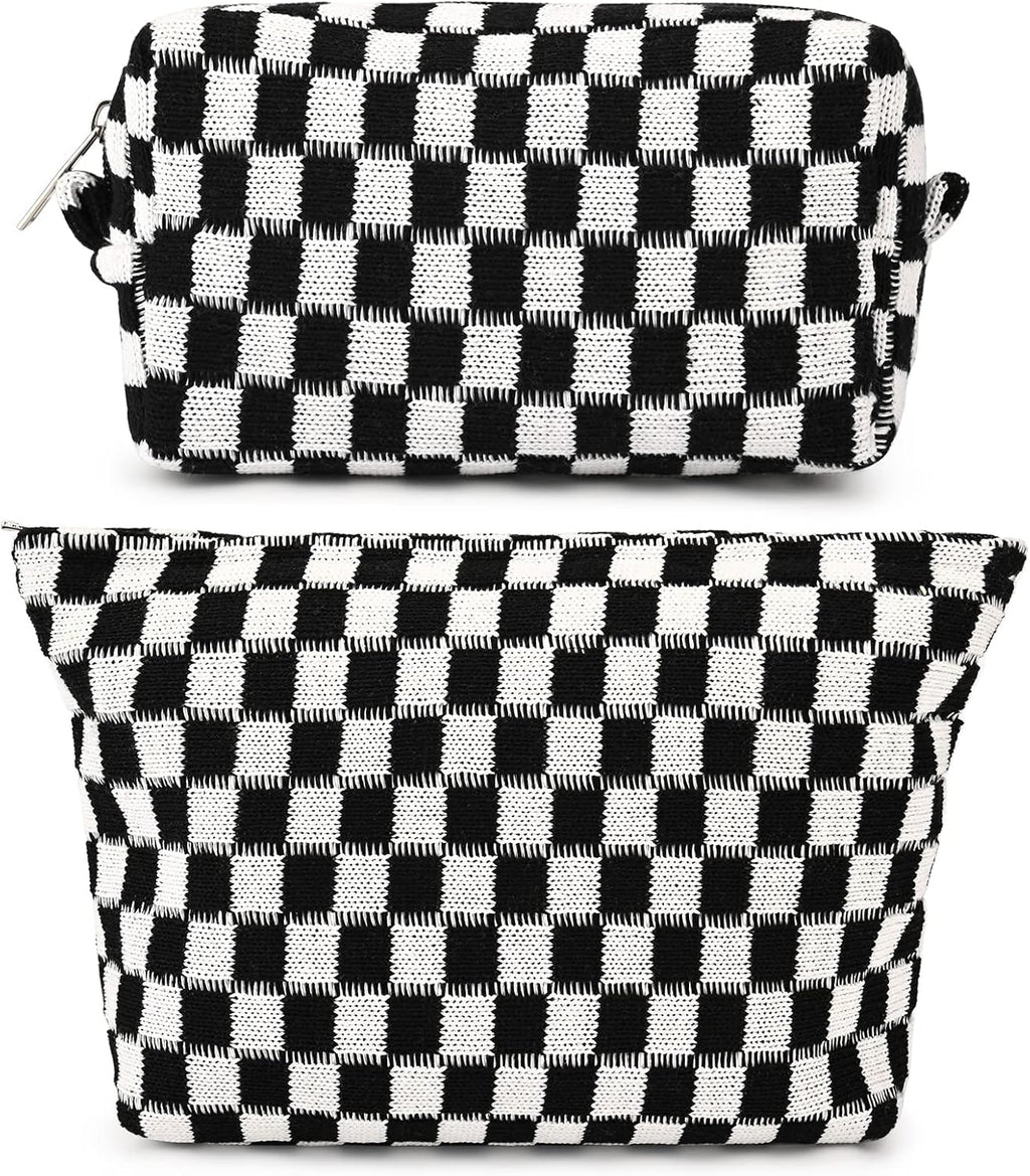 Ensemble de Trousse de Maquillage à Carreaux Indispensable