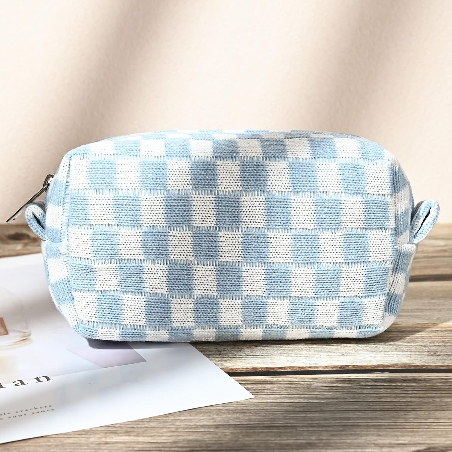 Ensemble de Trousse de Maquillage à Carreaux Indispensable
