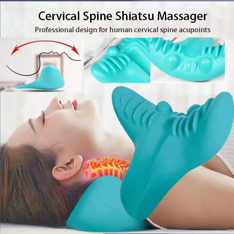 ÉTIREUR DE COU ET D'ÉPAULE - CUSHION DE MASSAGE POUR TRACTION CERVICALE POUR ALIGNEMENT SPINAL