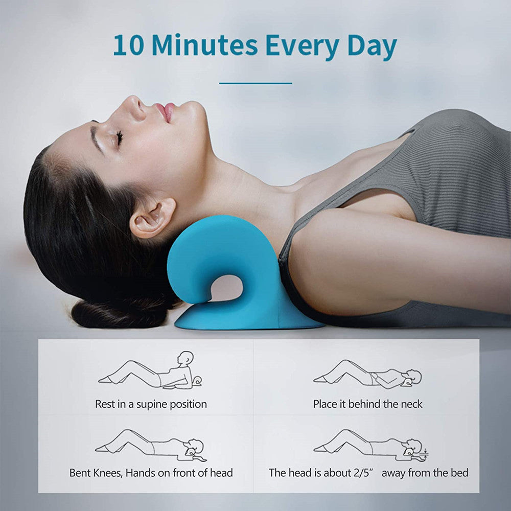 ÉTIREUR DE COU ET D'ÉPAULE - CUSHION DE MASSAGE POUR TRACTION CERVICALE POUR ALIGNEMENT SPINAL