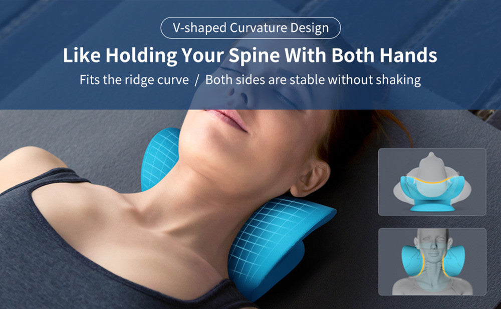 ÉTIREUR DE COU ET D'ÉPAULE - CUSHION DE MASSAGE POUR TRACTION CERVICALE POUR ALIGNEMENT SPINAL