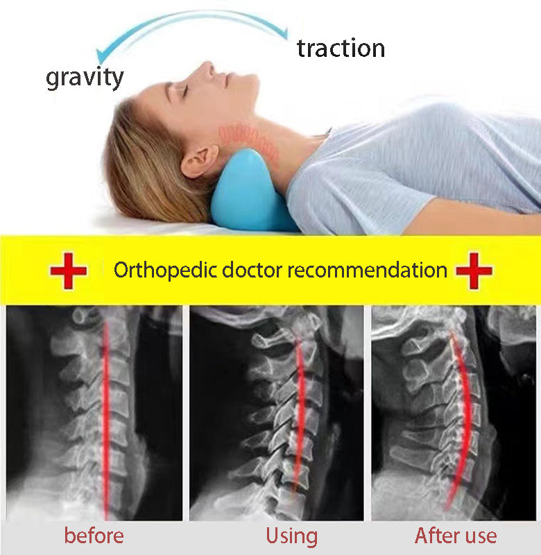 ÉTIREUR DE COU ET D'ÉPAULE - CUSHION DE MASSAGE POUR TRACTION CERVICALE POUR ALIGNEMENT SPINAL