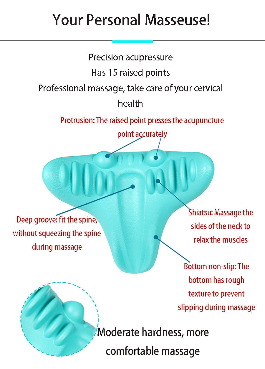 ÉTIREUR DE COU ET D'ÉPAULE - CUSHION DE MASSAGE POUR TRACTION CERVICALE POUR ALIGNEMENT SPINAL