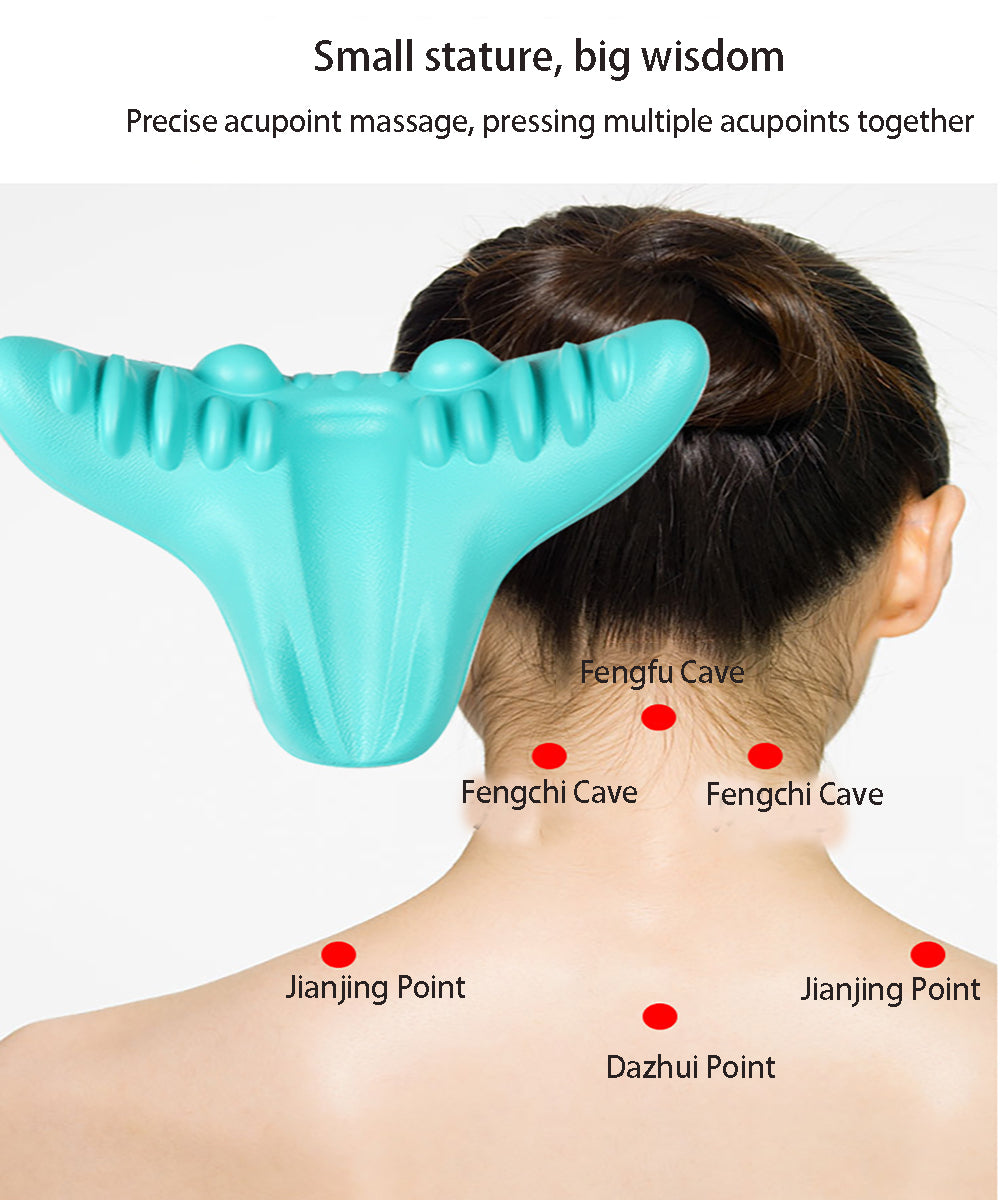 ÉTIREUR DE COU ET D'ÉPAULE - CUSHION DE MASSAGE POUR TRACTION CERVICALE POUR ALIGNEMENT SPINAL