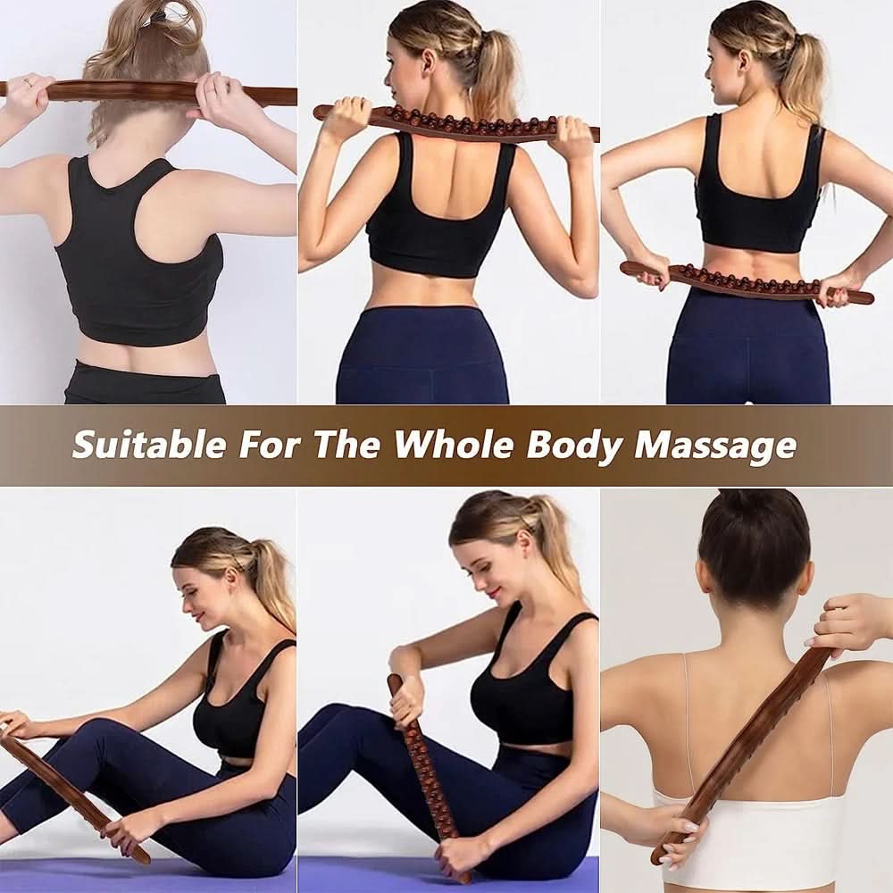 WOOLEASE – Gua Sha Massagestock en bois naturel
