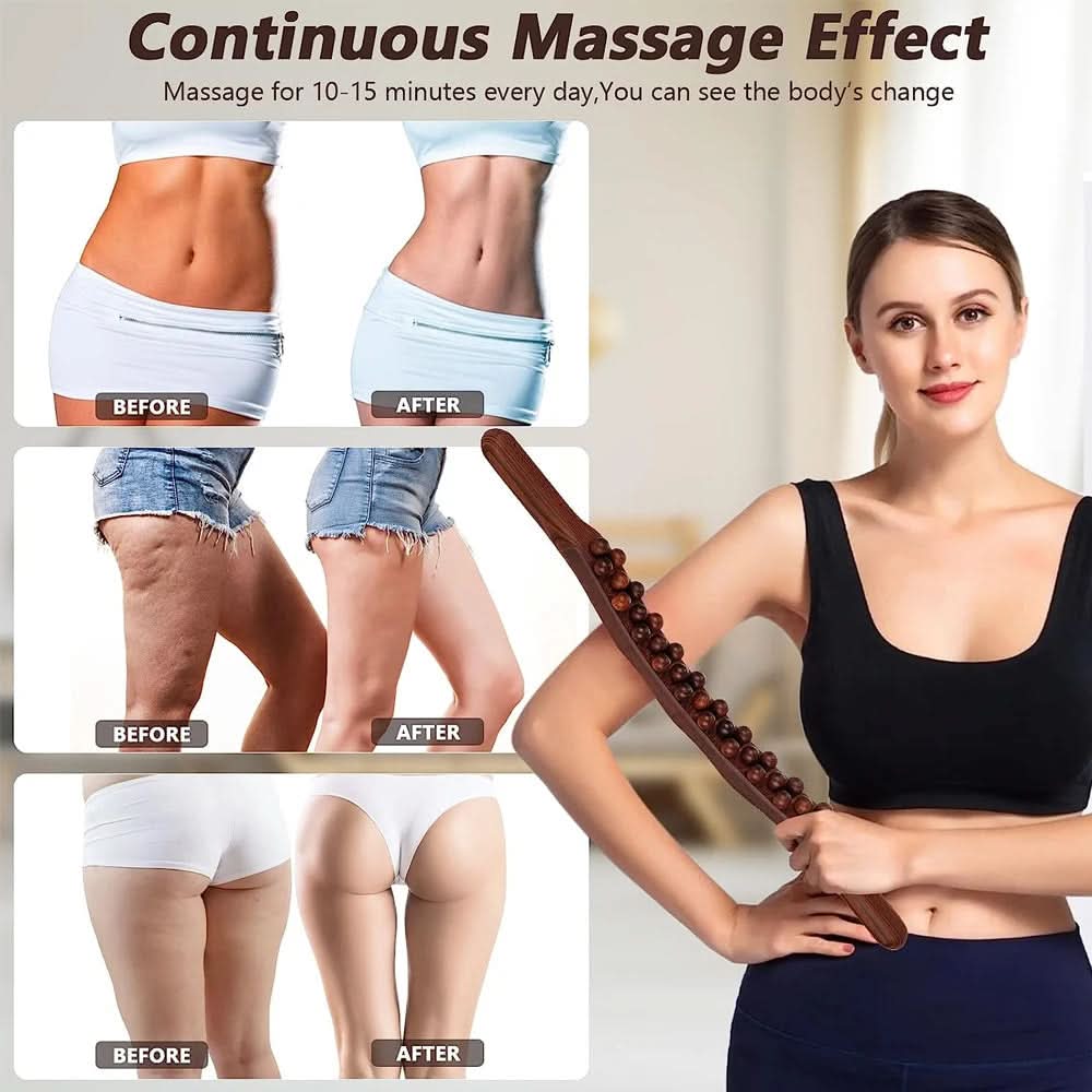 WOOLEASE – Gua Sha Massagestock en bois naturel