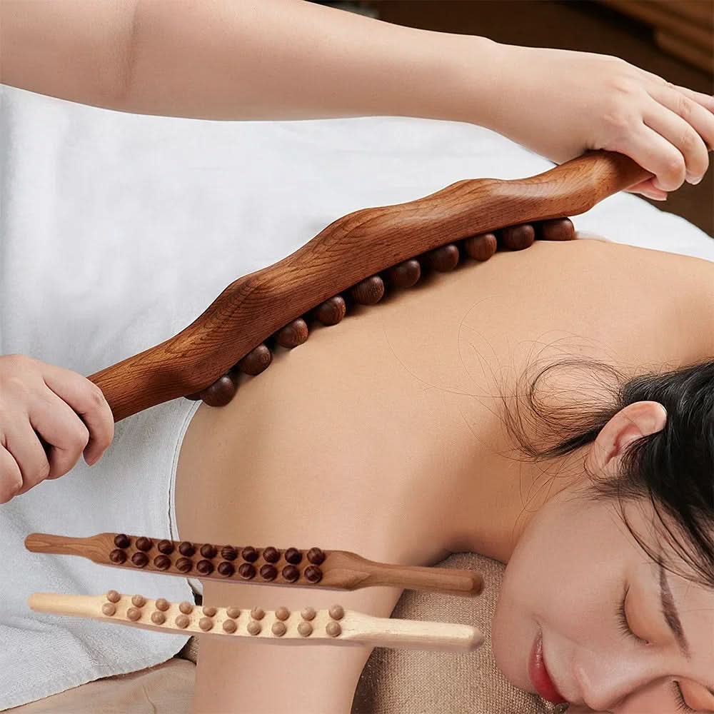 WOOLEASE – Gua Sha Massagestock en bois naturel