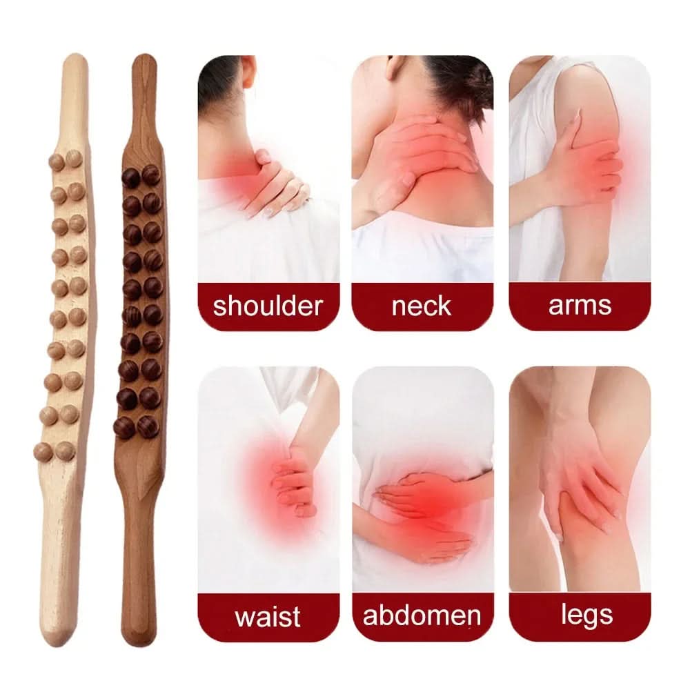 WOOLEASE – Gua Sha Massagestock en bois naturel