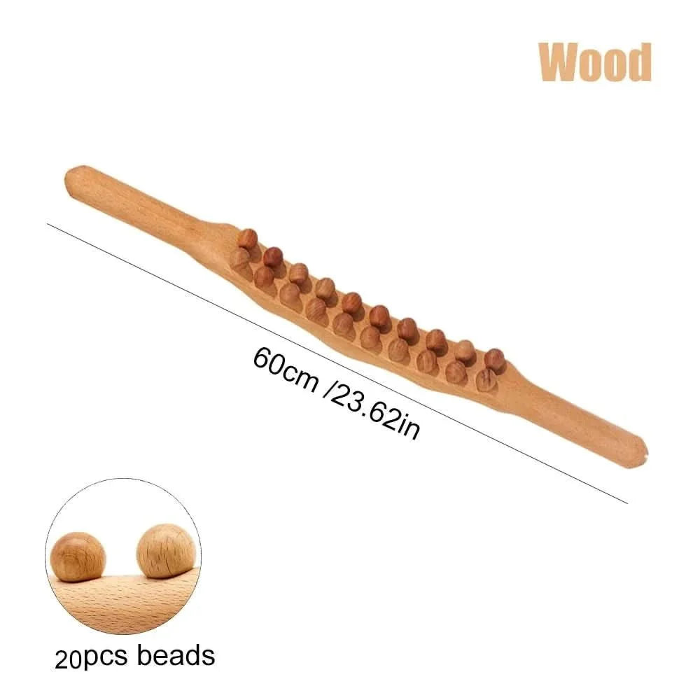 WOOLEASE – Gua Sha Massagestock en bois naturel
