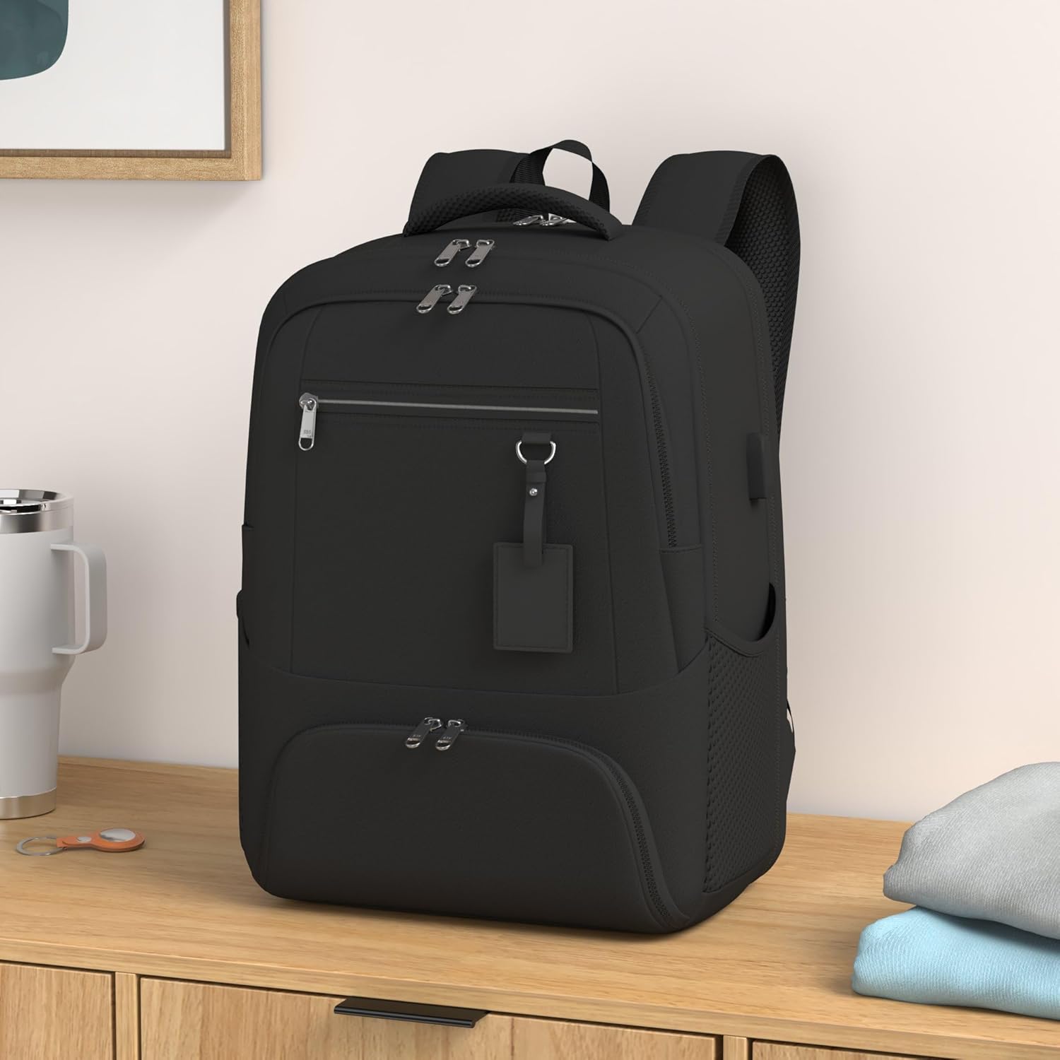 Sac à dos étanche pour ordinateur portable et déjeuner avec port USB – Sac de voyage multi-compartiments