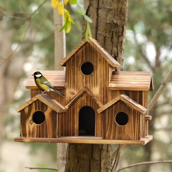 Nichoir fonctionnel en bois pour oiseaux de jardin – Nestora