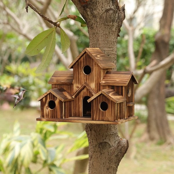 Nichoir fonctionnel en bois pour oiseaux de jardin – Nestora