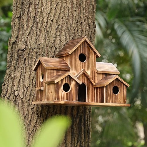 Nichoir fonctionnel en bois pour oiseaux de jardin – Nestora