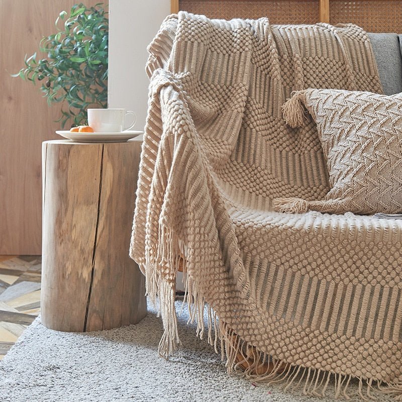Couverture en tricot douillette pour canapé et lit