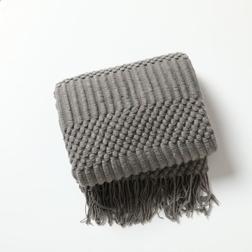 Couverture en tricot douillette pour canapé et lit