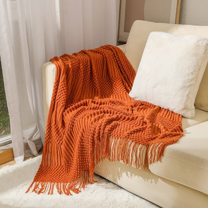 Couverture en tricot douillette pour canapé et lit