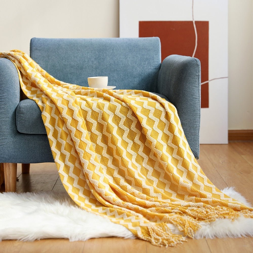 Couverture en tricot douillette pour canapé et lit