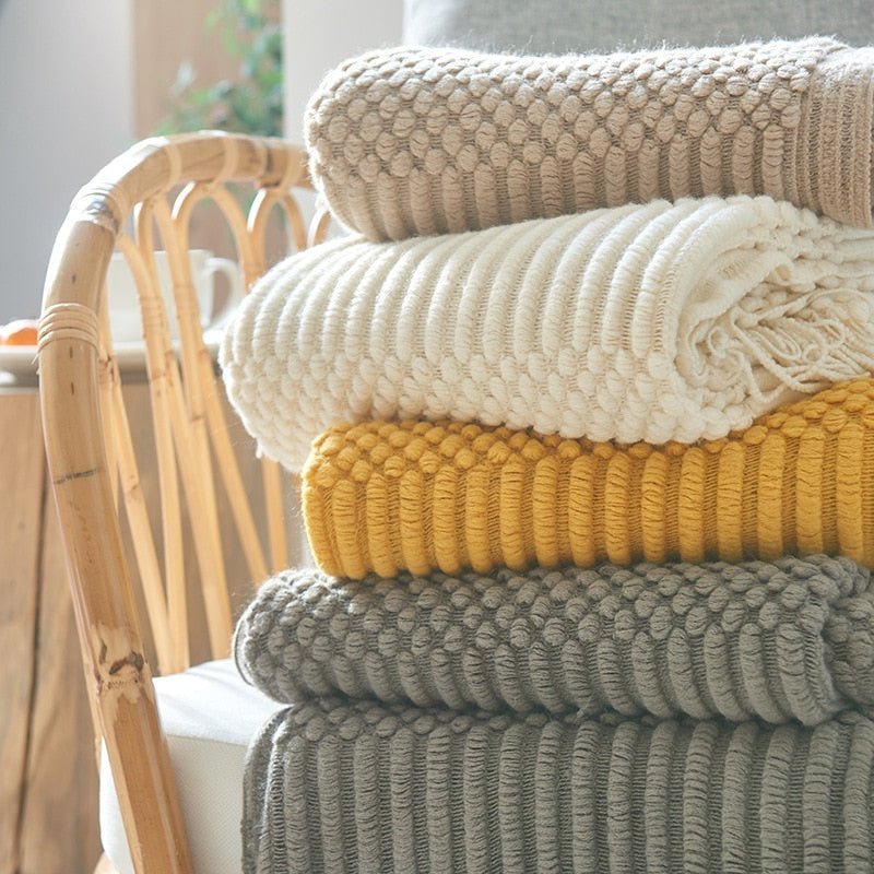 Couverture en tricot douillette pour canapé et lit