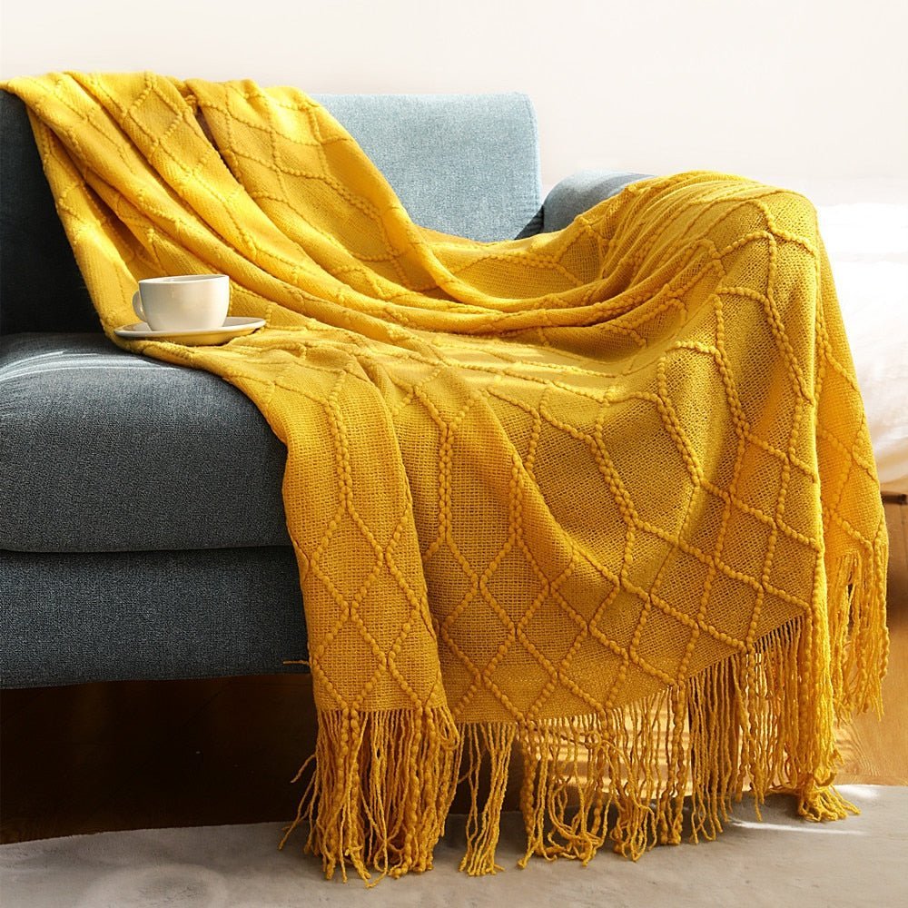 Couverture en tricot douillette pour canapé et lit