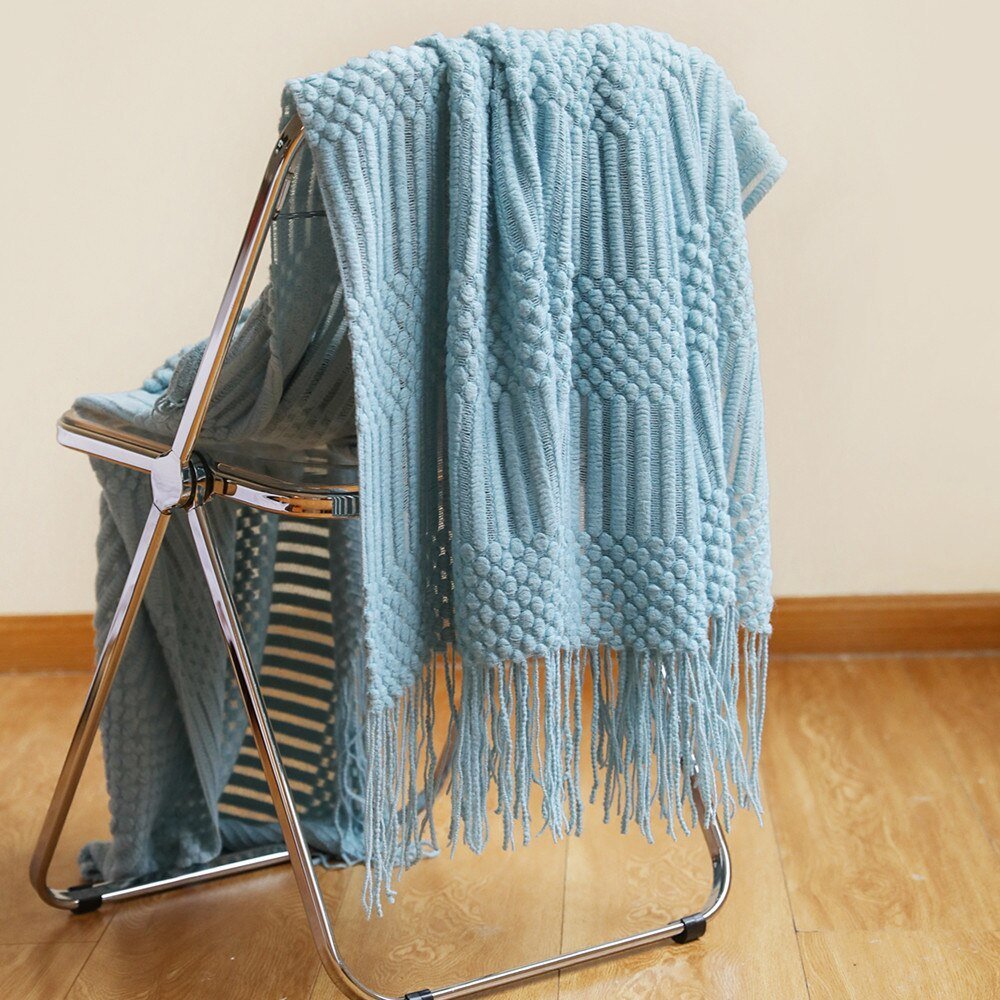 Couverture en tricot douillette pour canapé et lit