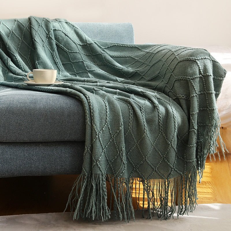 Couverture en tricot douillette pour canapé et lit