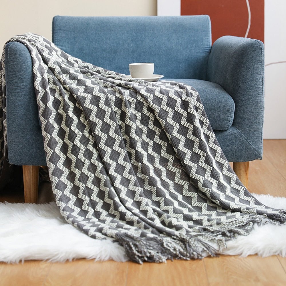Couverture en tricot douillette pour canapé et lit