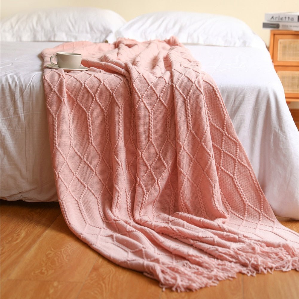 Couverture en tricot douillette pour canapé et lit