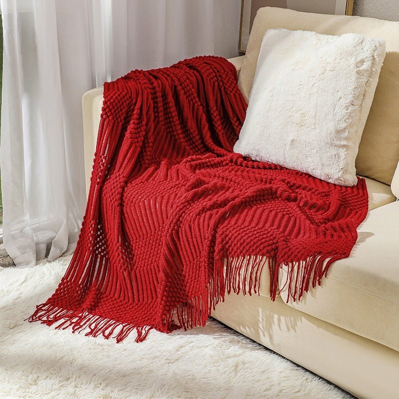 Couverture en tricot douillette pour canapé et lit