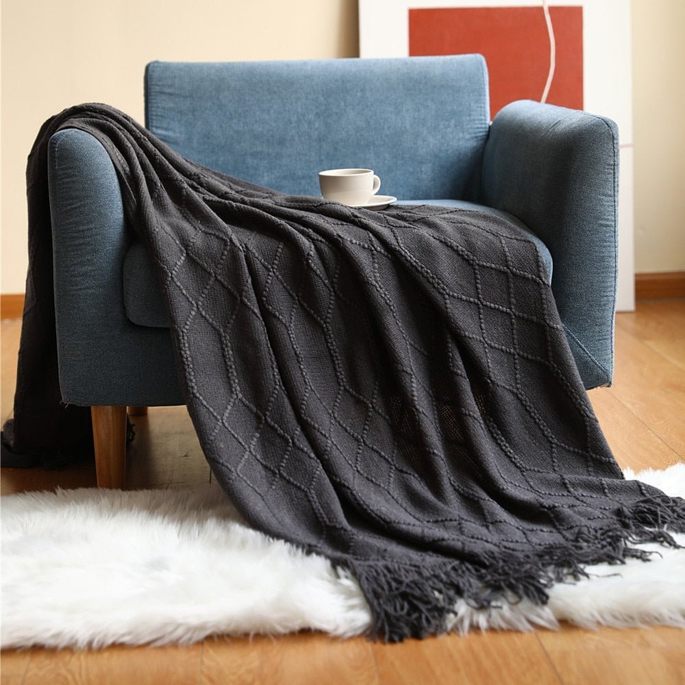 Couverture en tricot douillette pour canapé et lit