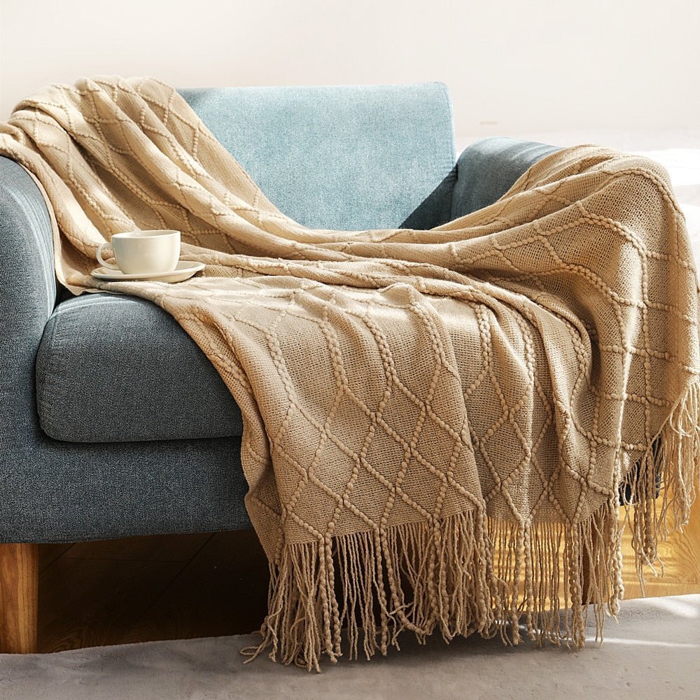 Couverture en tricot douillette pour canapé et lit
