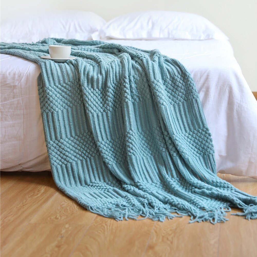 Couverture en tricot douillette pour canapé et lit