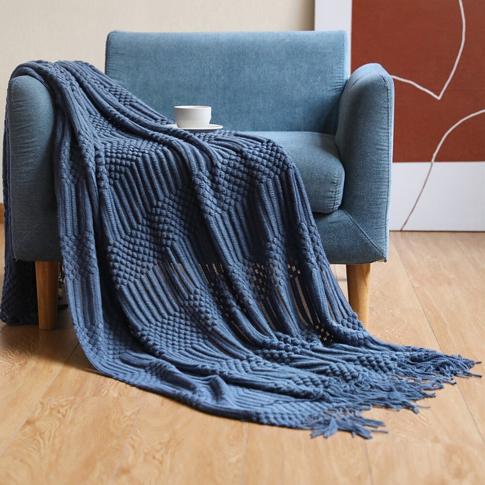 Couverture en tricot douillette pour canapé et lit