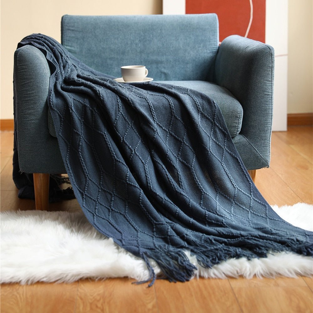 Couverture en tricot douillette pour canapé et lit