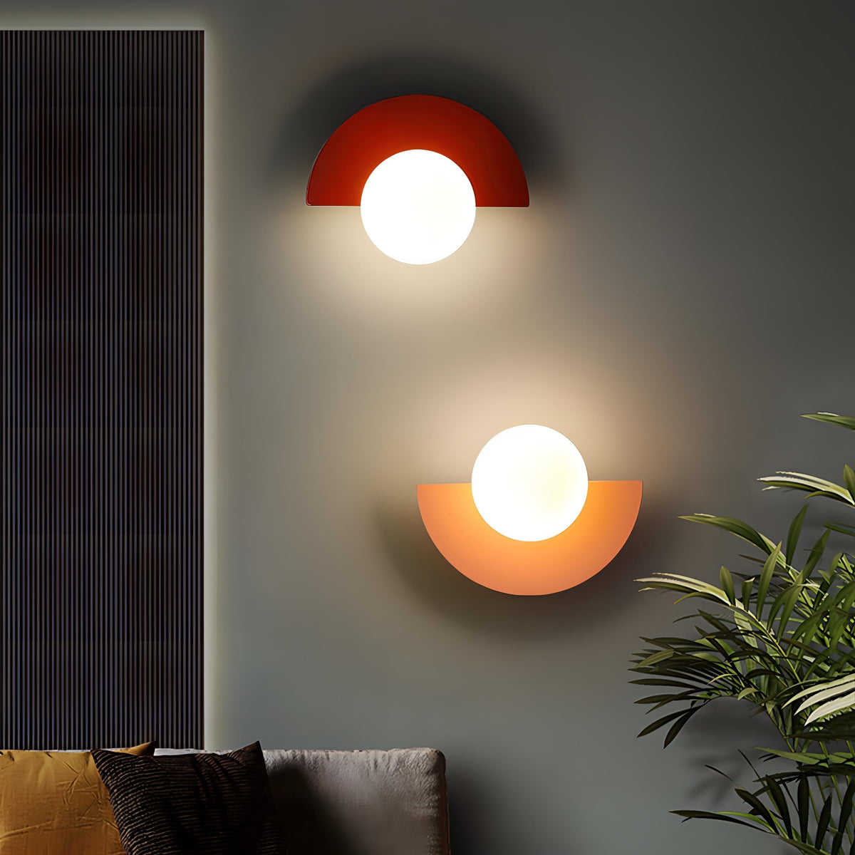 Lampe Murale Métal Style Nordique - Lumière LED Moderne en Demi-Cercle