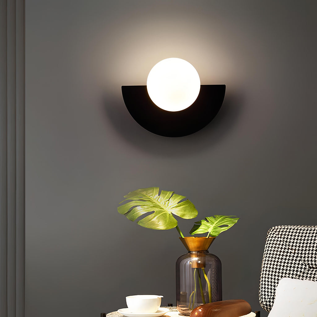 Lampe Murale Métal Style Nordique - Lumière LED Moderne en Demi-Cercle