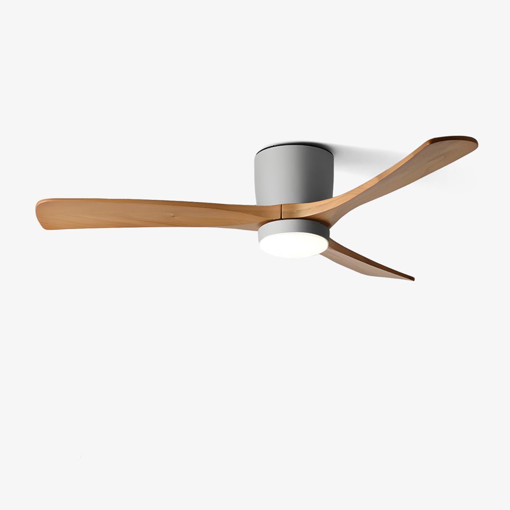 Ventilateur de plafond en bois nordique avec lumière LED télécommandée