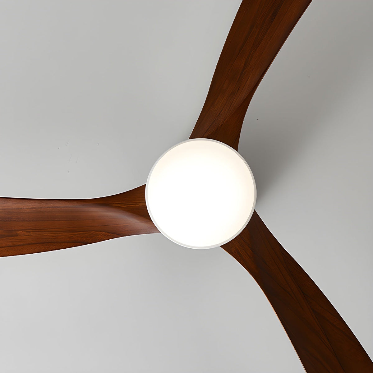 Ventilateur de plafond en bois nordique avec lumière LED télécommandée