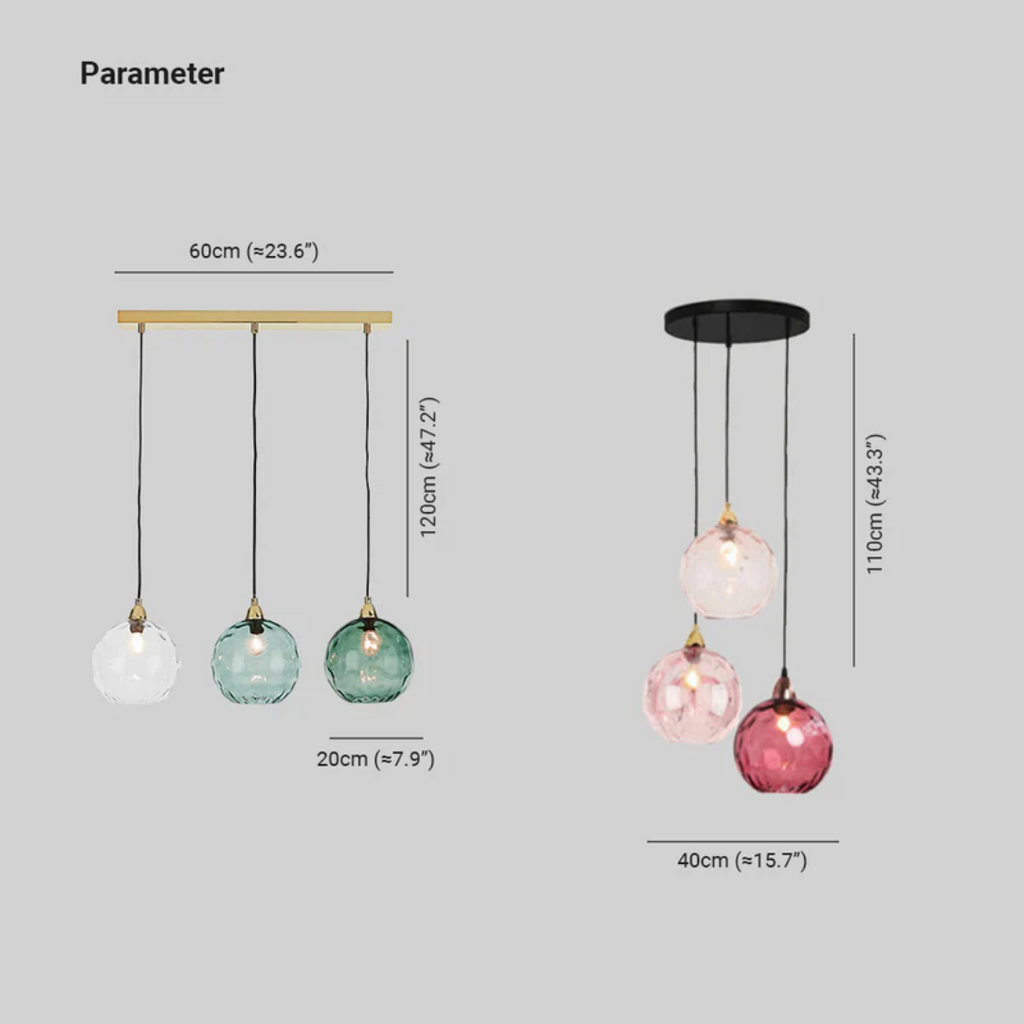 Lampe suspendue moderne à trois lampes - Cascade