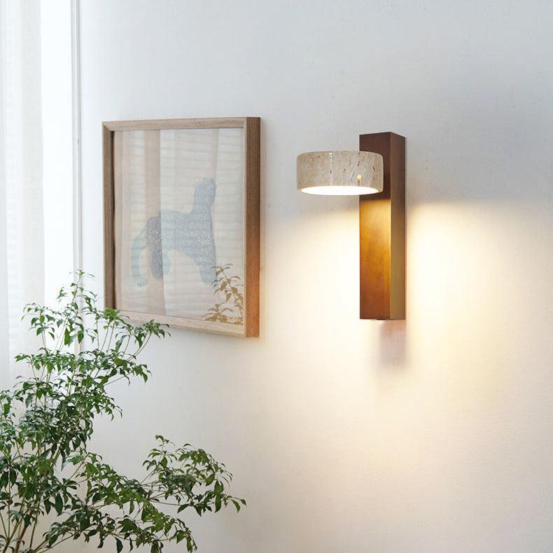 Lampe Murale en Travertin de Couleur Ivoire