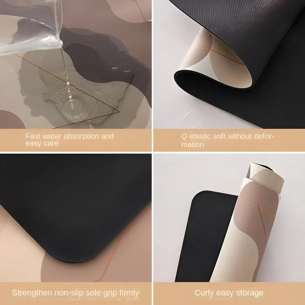 Tapis de cuisine antidérapant super absorbant à séchage rapide - SplashEase
