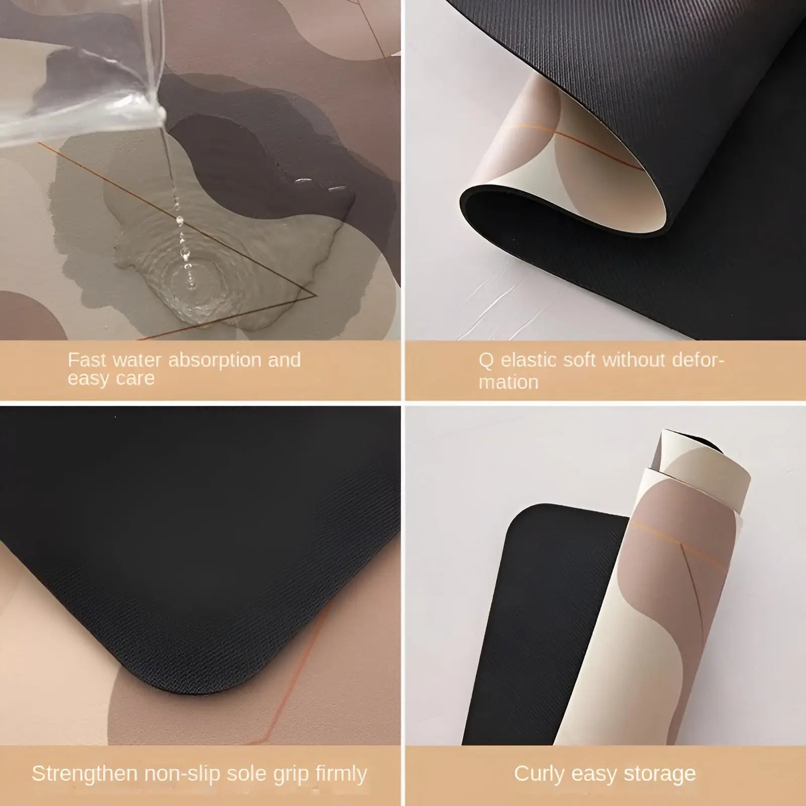 Tapis de cuisine antidérapant super absorbant à séchage rapide - SplashEase