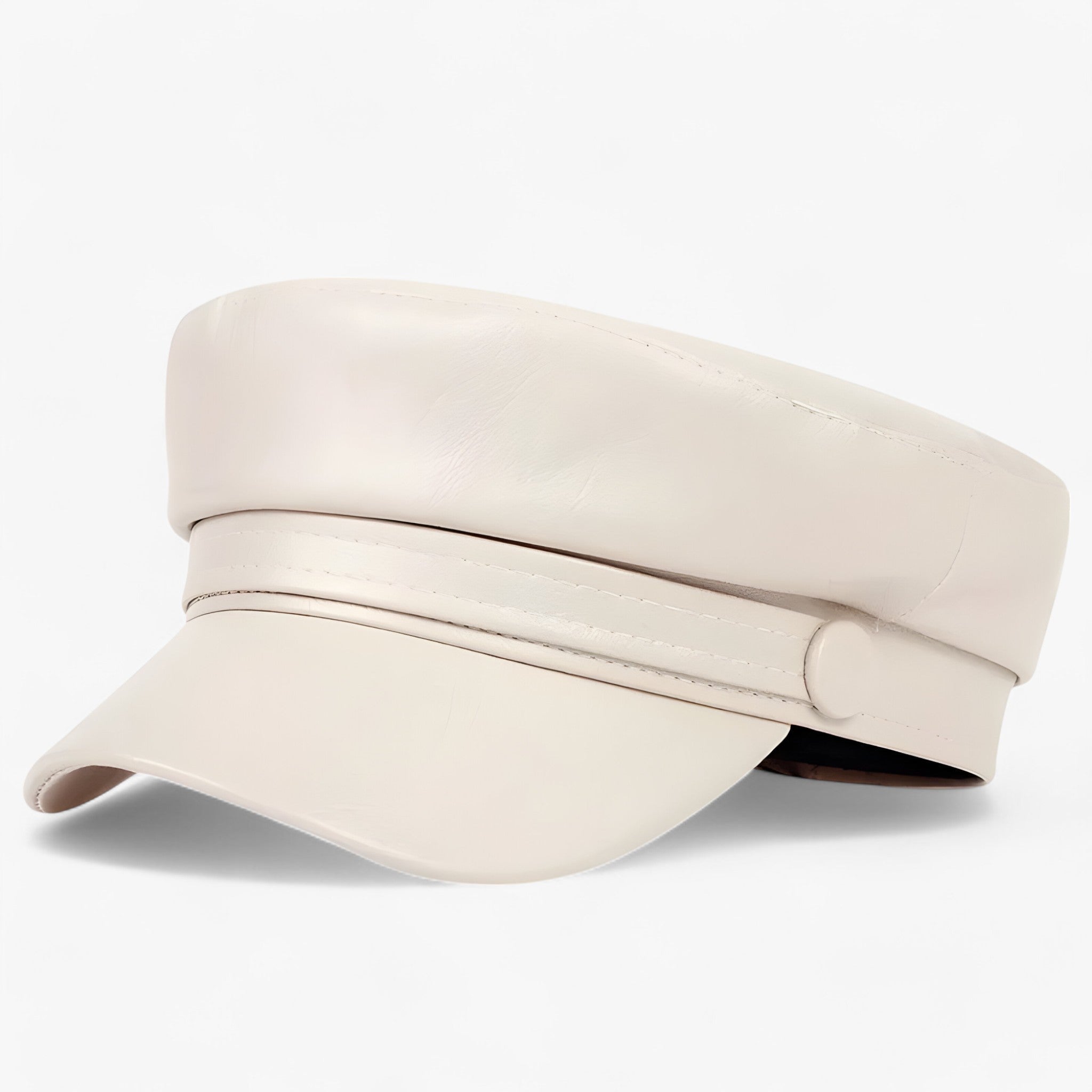 Casquette plate octogonale pour femmes en cuir PU – Valence