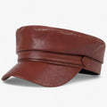 Casquette plate octogonale pour femmes en cuir PU – Valence