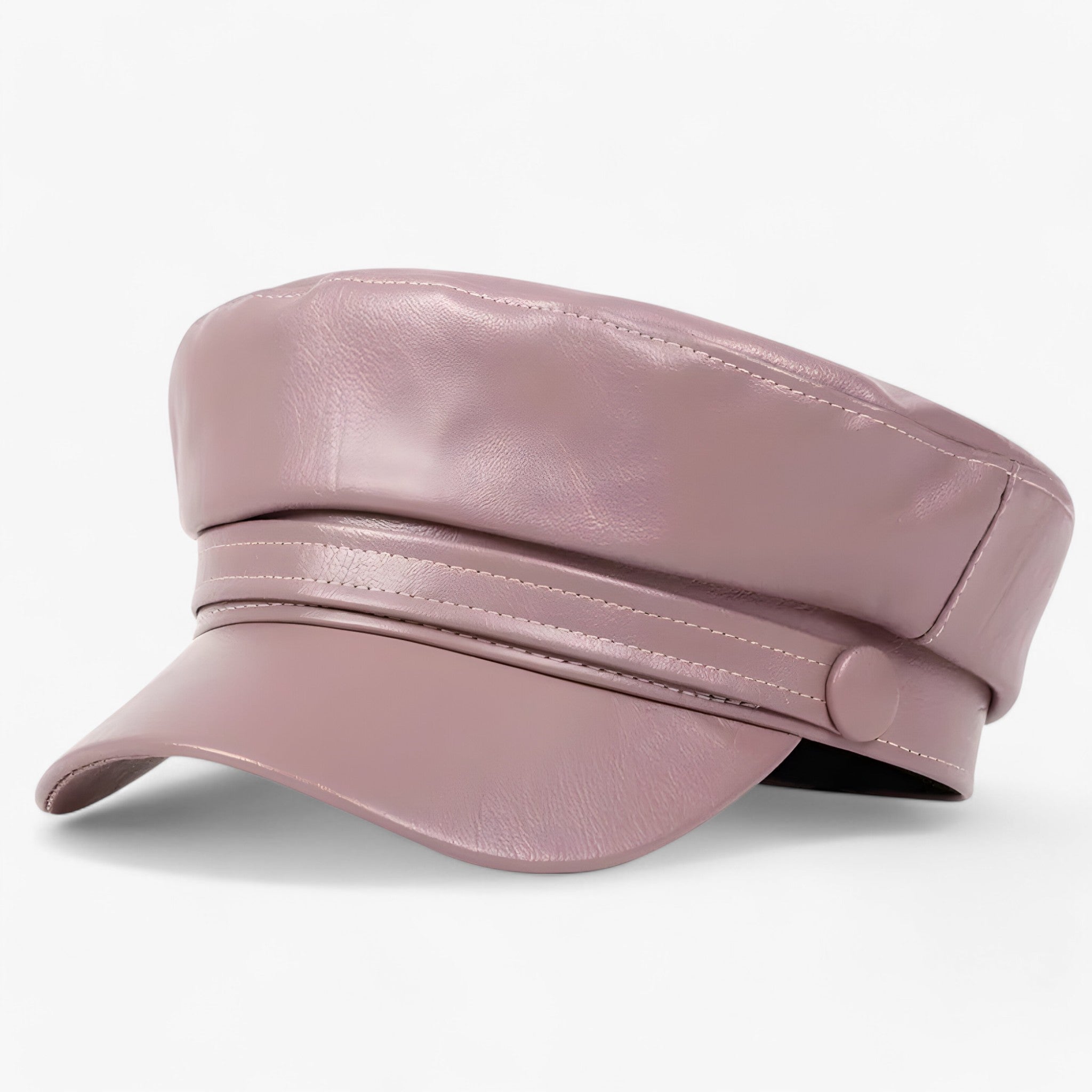 Casquette plate octogonale pour femmes en cuir PU – Valence
