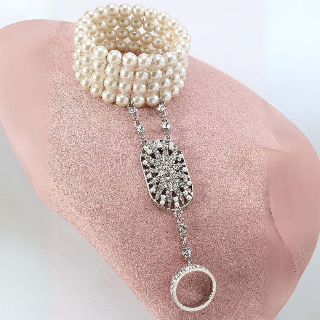 Ensemble d'accessoires Olive des années 1920 – Élégance vintage inspirée de Gatsby
